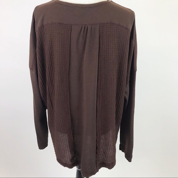 Umgee Brown Waffle Knit Tunic Top - Picture 5 of 6